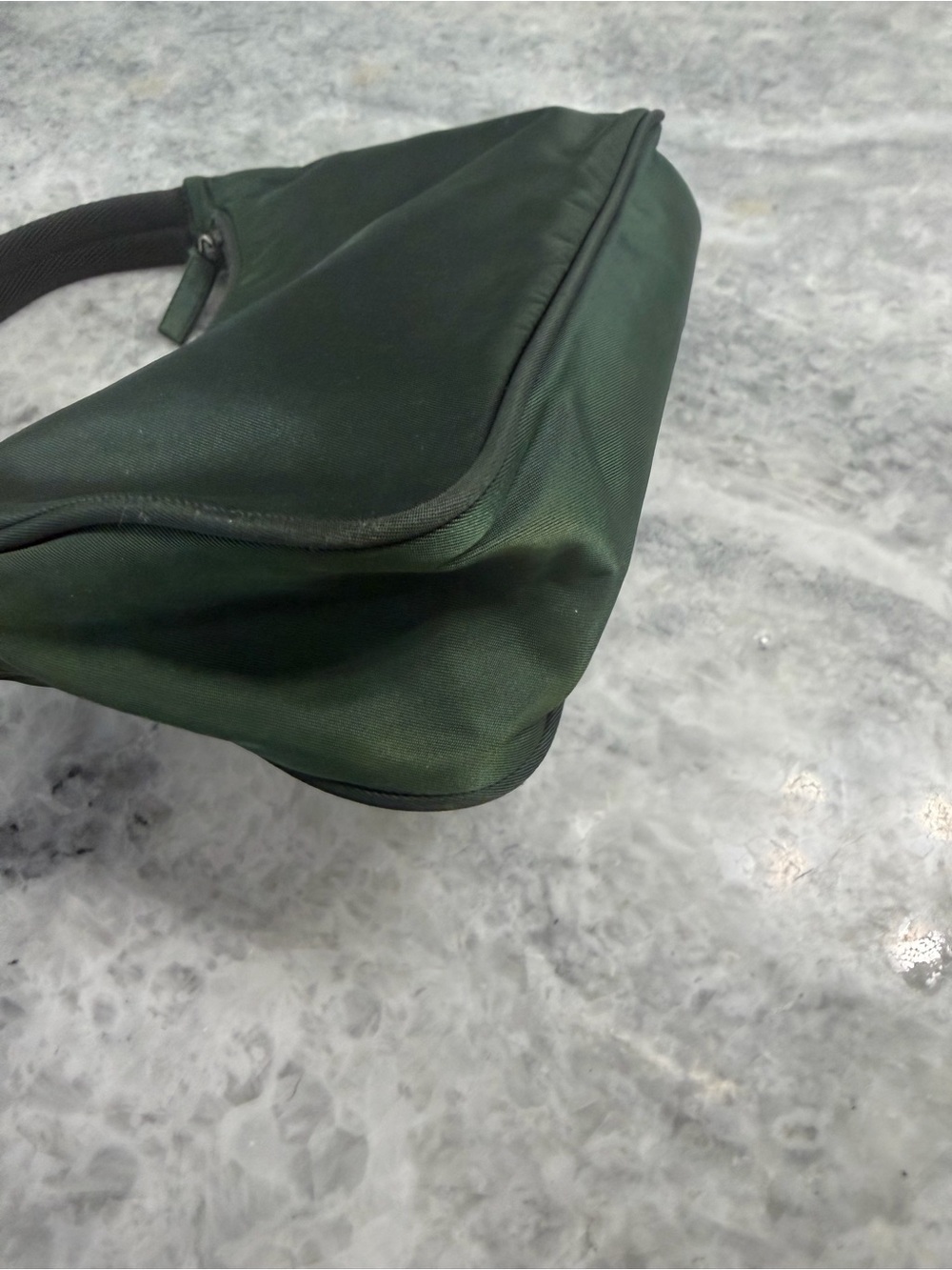 Prada Dark Green Nylon Tessuto Shoulder Bag - Picture 3 of 6